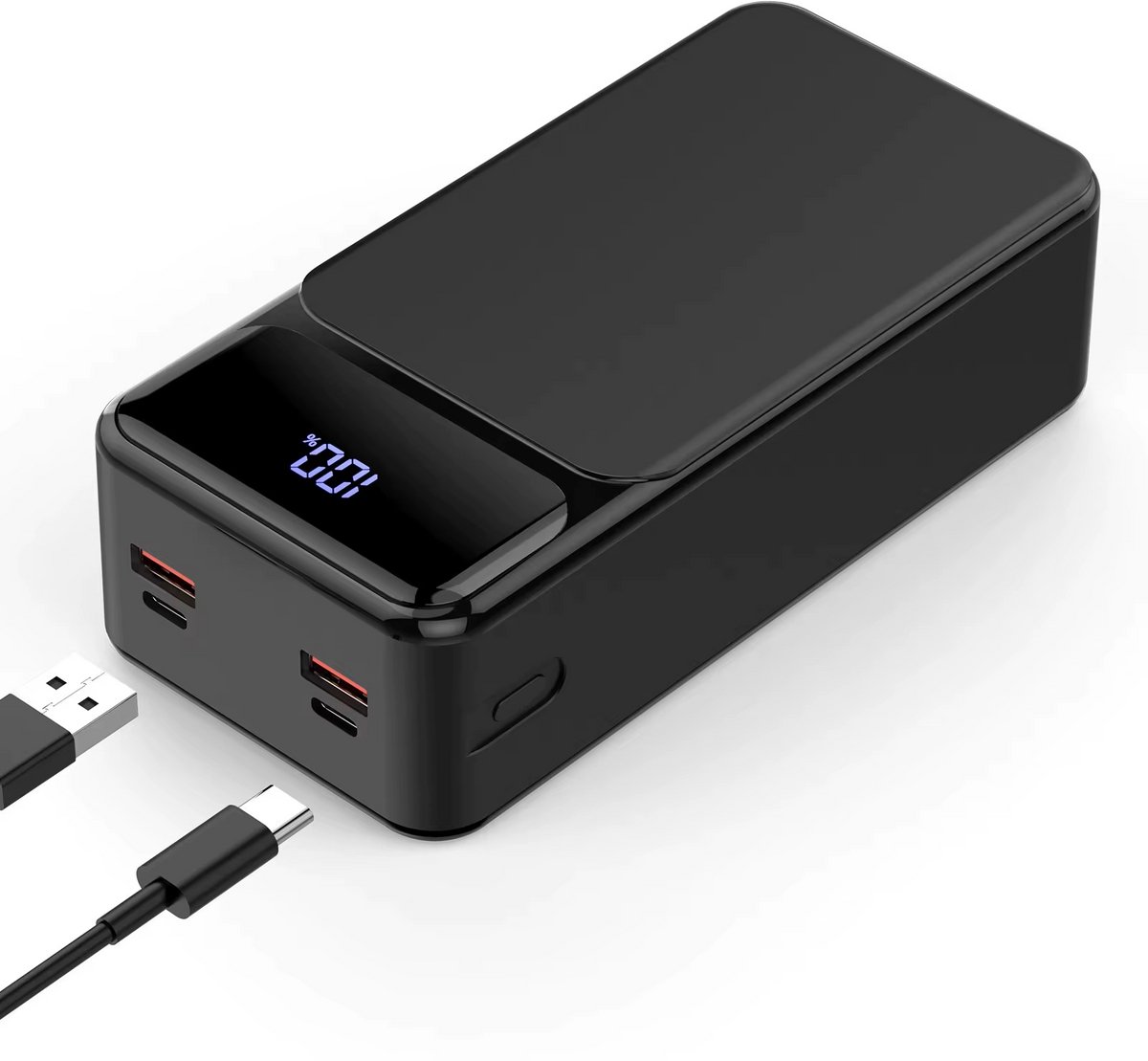 Powerbank 50000 mAh – 22.5W Snellader – USB-C In- & Uitgang – LED Display – Zwart