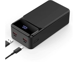 Powerbank 50000 mAh – 22.5W Snellader – USB-C In- & Uitgang – LED Display – Zwart