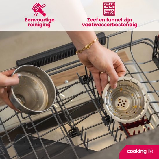 Cookinglife Gietijzeren Citruspers - Handmatige sinaasappelpers met pershendel en pulpfilter - O.a. geschikt als limoenpers, citroenpers of sinaasappelpers - Hevelmodel Oranje - Horeca Geschikt van Merkloos — afbeelding 3
