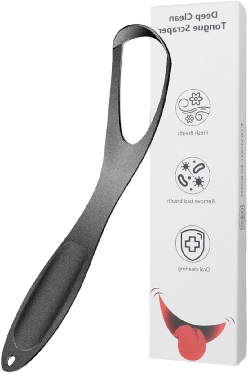 Tongschraper RVS - Ademverzorging Hulpmiddel - Verbeteren Mondhygiëne - Ergonomische Anti-slip Grip - 145 cm - Zilverkleurig
