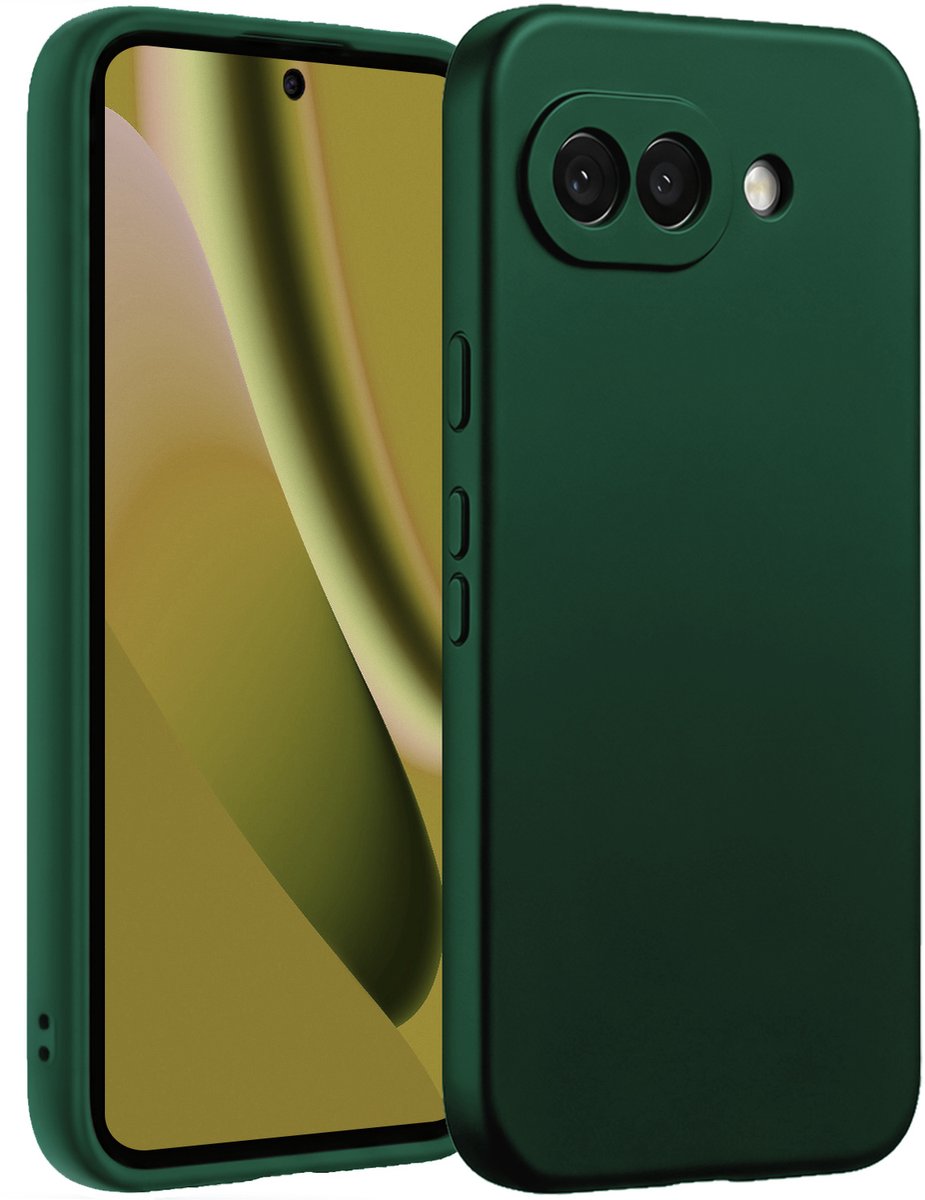Hoesje - Geschikt voor Google Pixel 10a - Sterk & Shockproof - Hoes Cover - Siliconen Case - Telefoonhoesjes - Donkergroen
