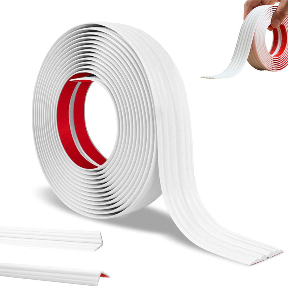 2 stuks- Tafelschuim anti-botsingsstrip - Anti-botsingsstrip - Hoekbeschermingsstrip - Anti-botsingssticker - Voegafdichtingsstrip - Zelfklevende decoratieve strip - 2 cm x 1 m - Wit