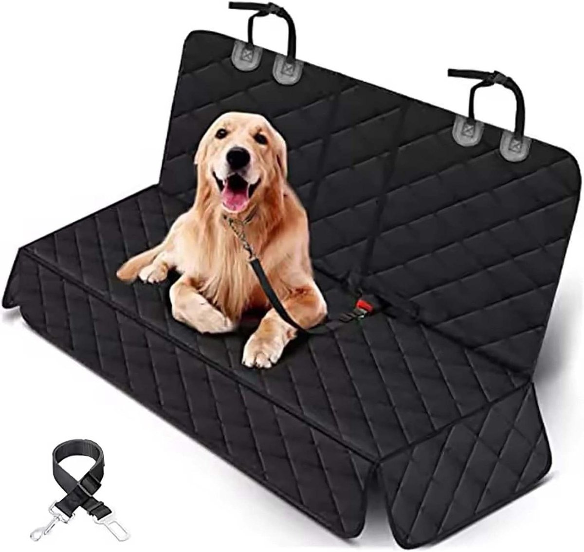 Autohoes Hond - Hondenmat Auto - Bescherming Achterbank - Waterdicht Antislip - Universeel - Oranje Zwart