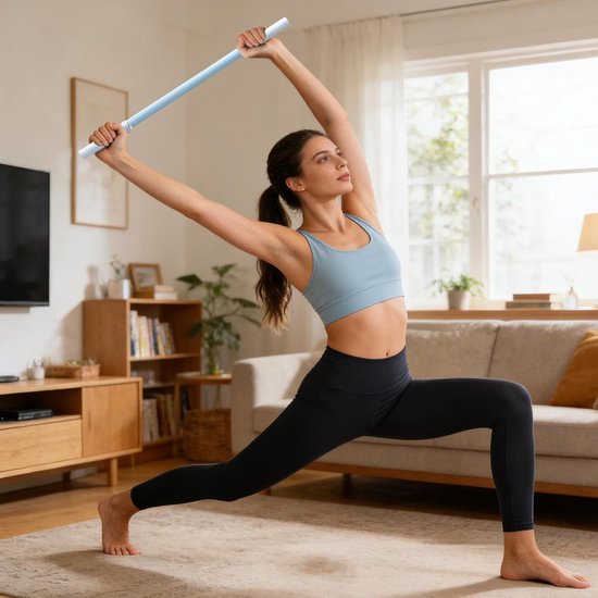 Yogastok - Fitness stok - Houding verbeteren - Slijtvaste constructie - 45 cm - Blauw — afbeelding 2