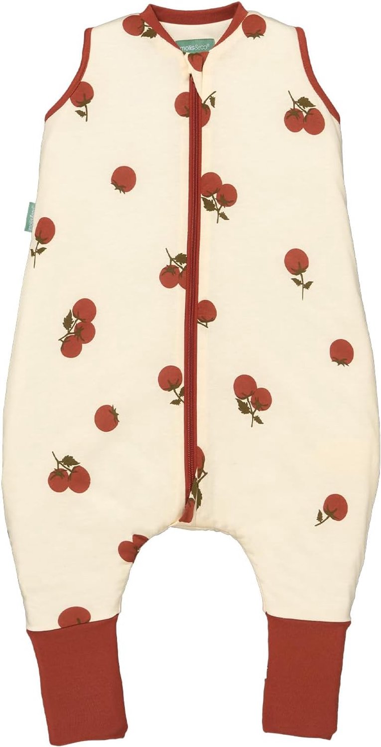 SnelShoppen - Zomerslaapzak voor baby's, 1-100% katoen (Oeko-Tex), verstelbare lengte 80-90 cm, voor jongens en meisjes - Tomaten