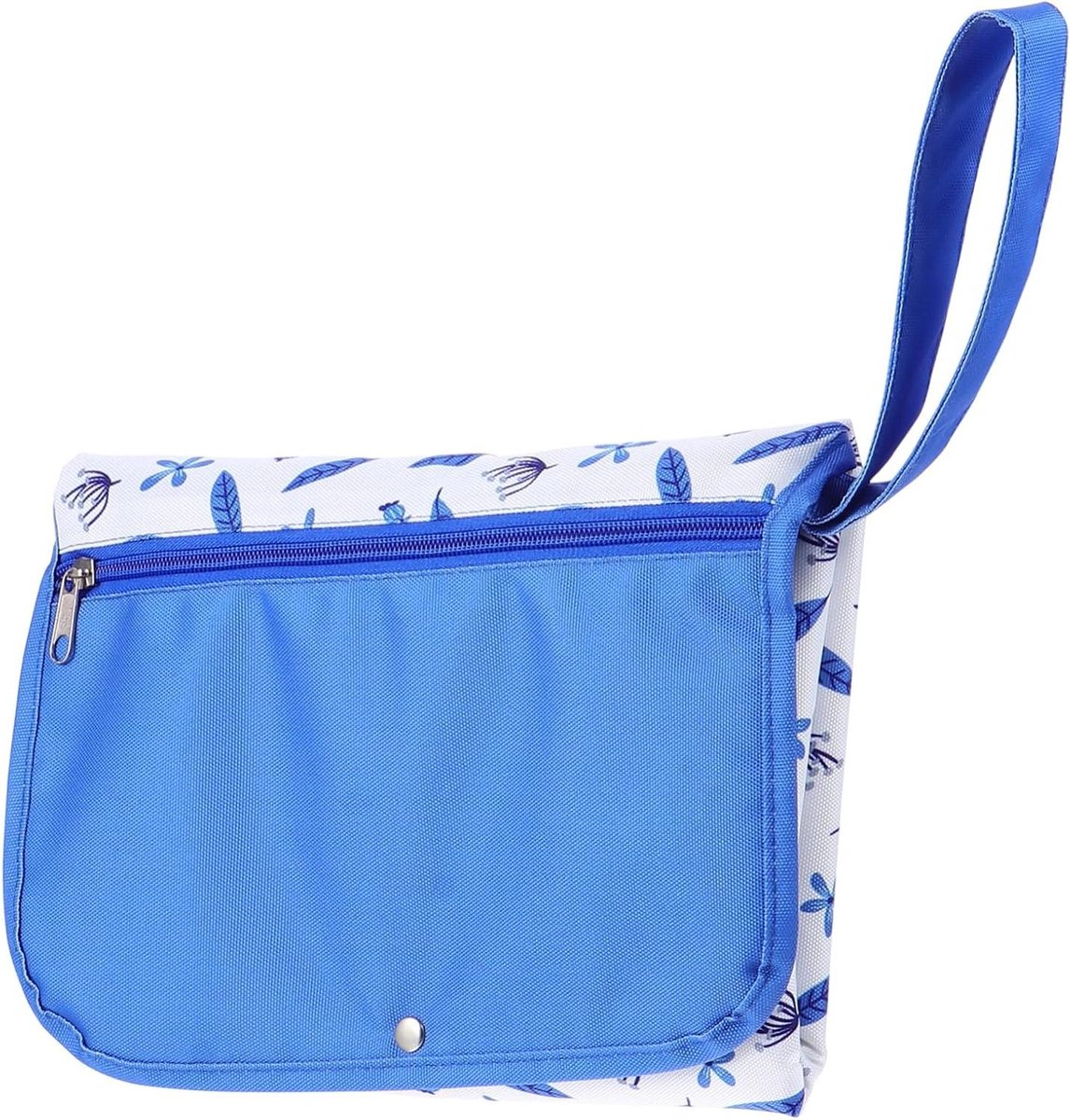Luiers Verschoonmatje - Aankleedkussen baby - Baby verzorgen - Waterdicht ontwerp - 62 x 52 cm - Blauw