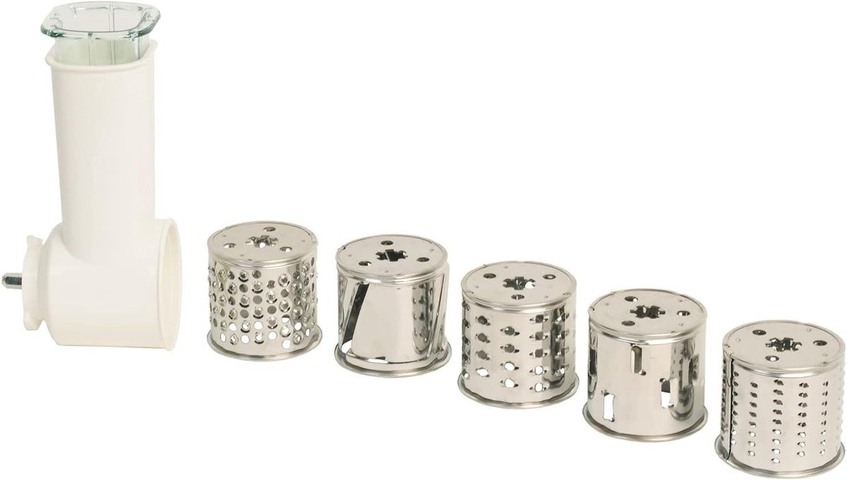 Raspset 5 Trommels - Keukenrasp Hakmolen Accessoire - Voedselbereiding - Roestvrij Staal - 5 Trommels - Staal