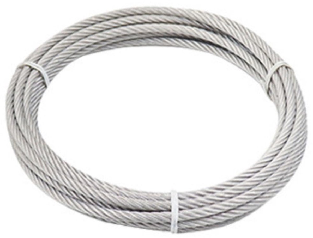 SnelShoppen - 10 m Staalkabel 6 mm, 7 x 19 Spandraad, Sterke PVC Staalkabel voor Ophangtouw, Waslijn, Tuin, Klussen, Camping, Buitengebruik