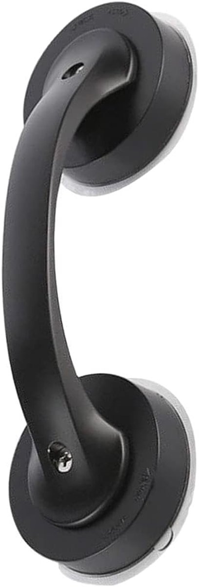Zuiggreep Hulp Handvat - Badkamer Handgreep - Veiligheid Thuis - Nagelvrij Boren - 20.5 cm Lengte - Zwart
