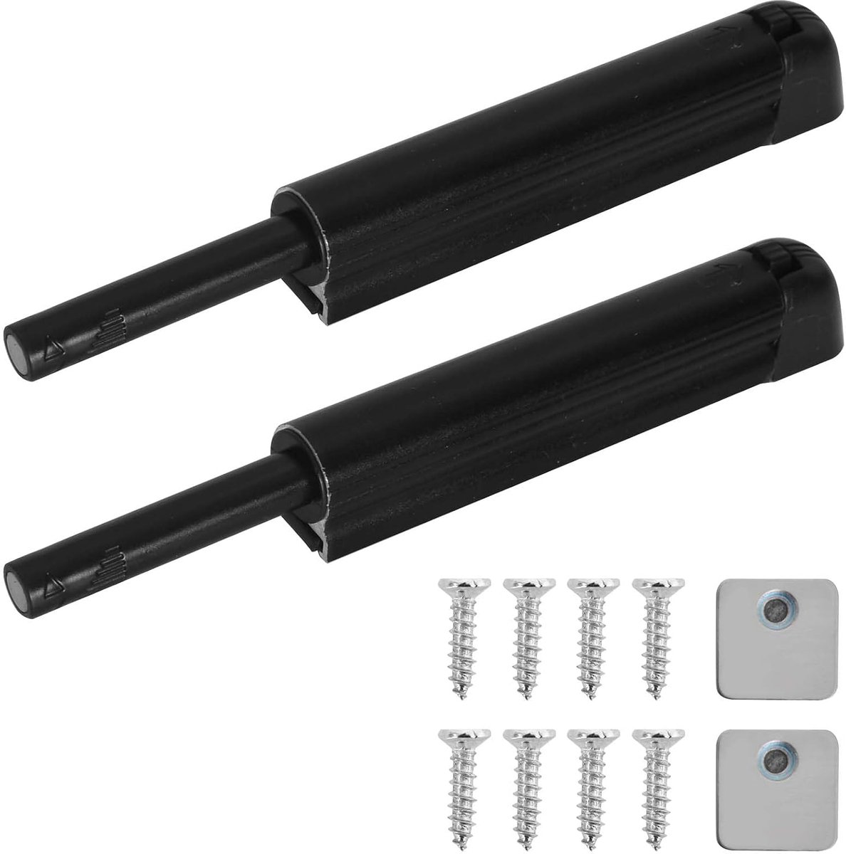 2 stuks magnetische drukknopvergrendelingen, push-to-open magneet voor kastdeur, push-open deurslot, magnetische vergrendeling voor kastdeur, lade, meubels en kast (zwart)