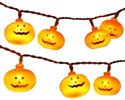 llv Halloween lantaarn, lantaarn Festival, glimlachend gezicht decoratie lamp, led pompoen zonne-cel lamp, 1,2 m 10 lamp, kleine pompoen + batterijdoos,