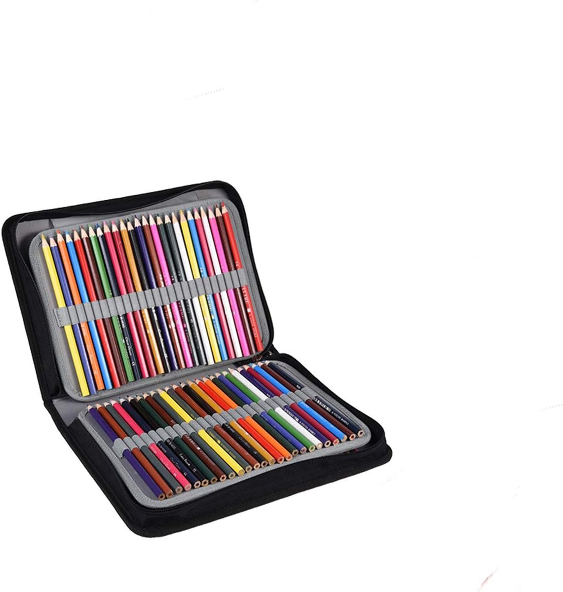 grote pennenzak, etui met 150 elastische sleuven, wrap kleuren, potloodhouder, organizer, tas voor kunstenaars, tekening, kunst, schetsen