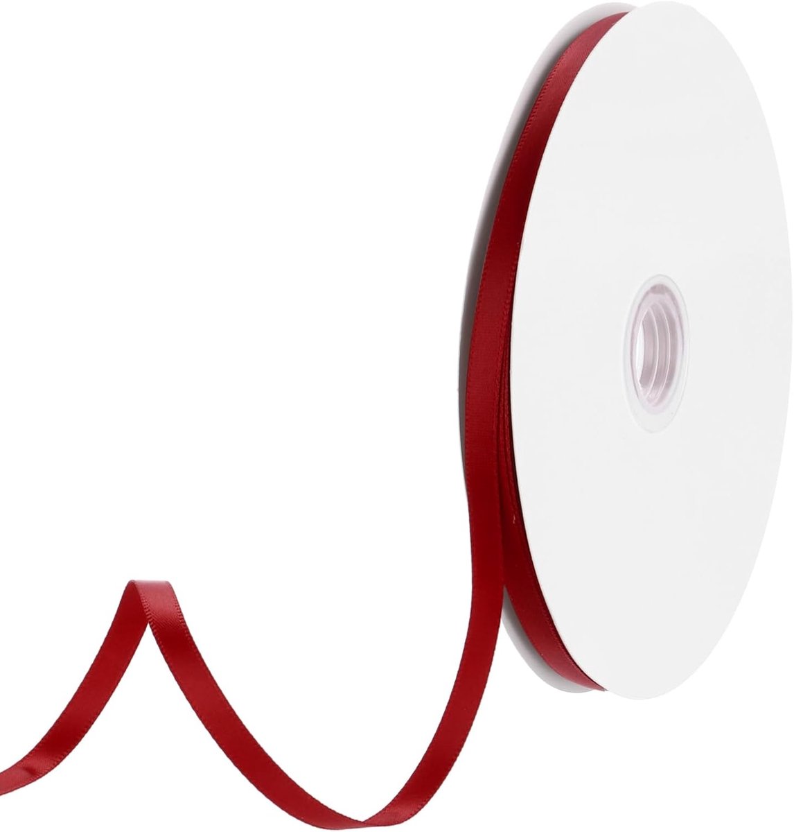 Satijnen lint van 6 mm (59 m) / 165ft satijnen lint ripslint dun effen zijde bruiloft boeket lint voor Valentijnsdag geschenkverpakking taartboxstrikken bordeauxrood