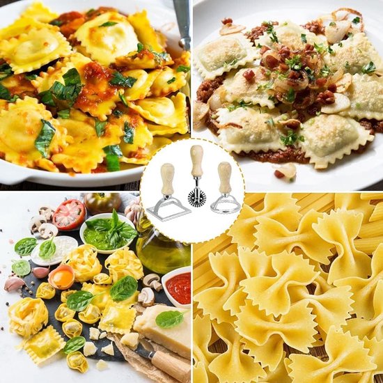 Wonton koekjesvorm, vierkante Wonton-snijder, ronde Wonton-vormmachine, deegraad, vleesschep (6-delige set) — afbeelding 5