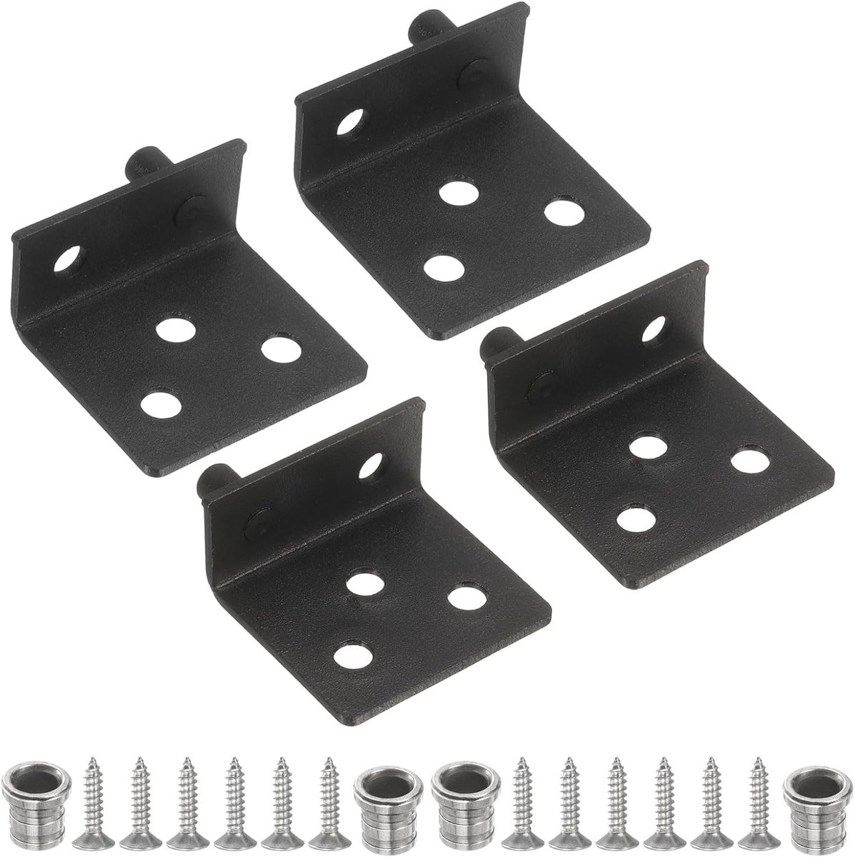 2 Set draaischarnier, 35 x 32 mm Heavy Duty Roestvrij Staal Concealed Shaft Deurhaken Met Bushing Kit voor Meubels Kasten Houten Deuren, Zwart