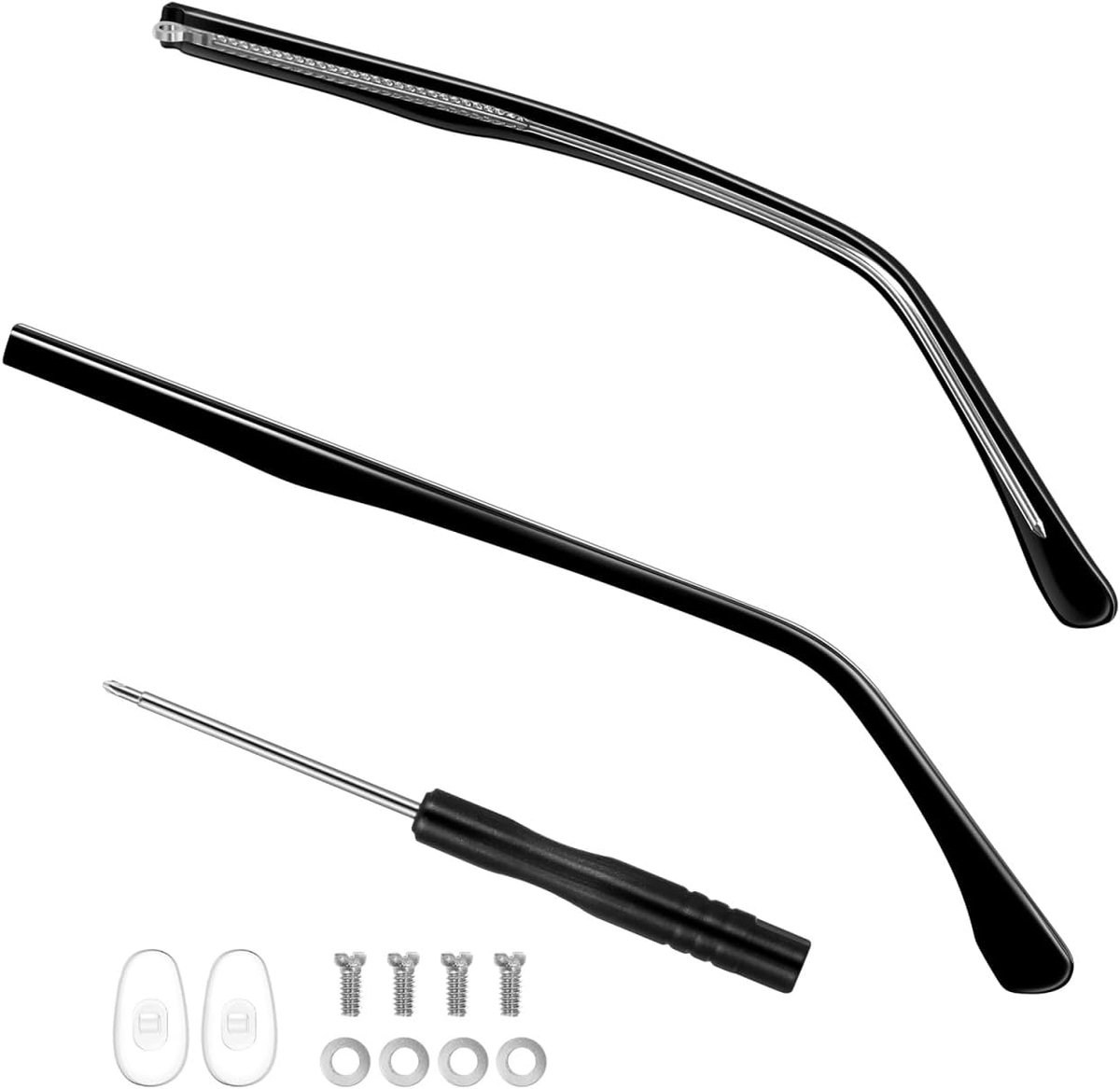 Vervangende brilpootjes voor brilpoten voor brillen, reparatieset, metalen beugel, comfortabele eenvoudige installatie zonnebrillen, leesbrillen, myopiebrillen