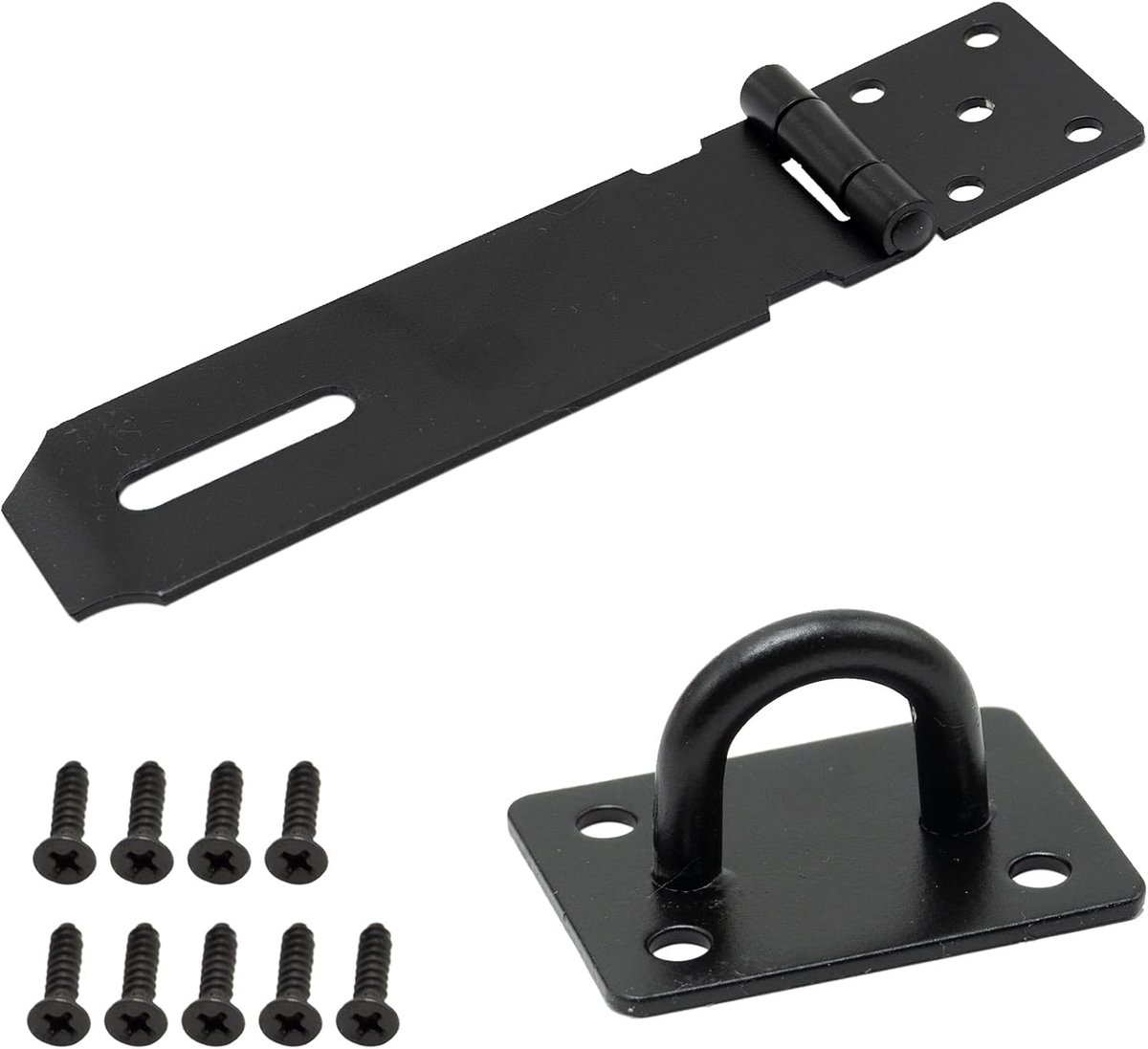 Hasp voor deurhangslot, 5 inch roestvrij stalen hangslot en nietjes, schuur, slot, schuur deur, zware poortvergrendeling, veiligheidsslot en nietje voor deur, raam, kast, huisdierkooi, krat
