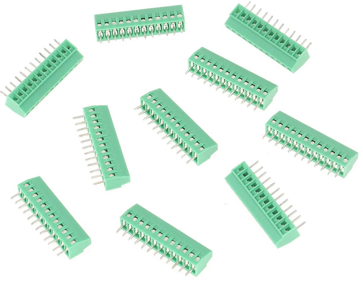 schroefklemaansluiting, 12-pins 2,54 mm pitch schroefklemmenblok connector, universele PCB Mount Screw terminal blok printplaat schroefklemmenblok aansluiting schroefklem connector