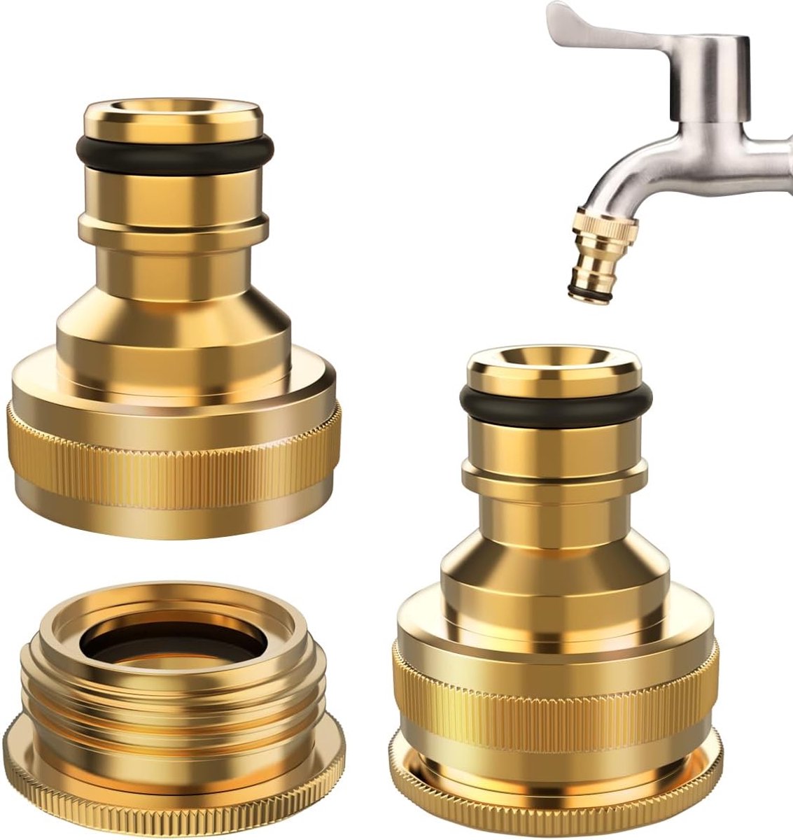 stuks, 1/2 inch en 3/4 inch BSP 2-in-1 vrouwelijke schroefdraadkraanadapter, aansluiting voor kranen met schroefdraad, tuinkraanconnector