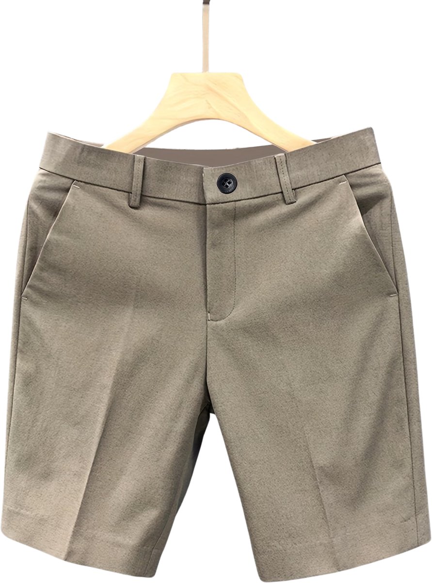 Currero Korte Broek Heren Golfbroek Spijkerbroek met Zakken Volwassenen Jongens Shorts Geelbruin