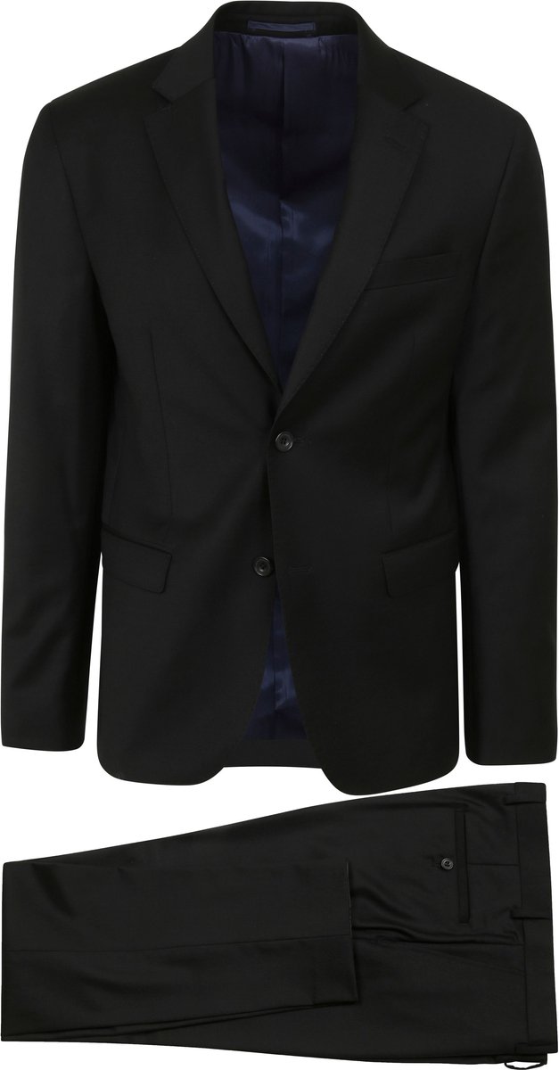 Suitable Kostuum Toulon Serge Wol Uni Zwart - Maat 58 - Heren