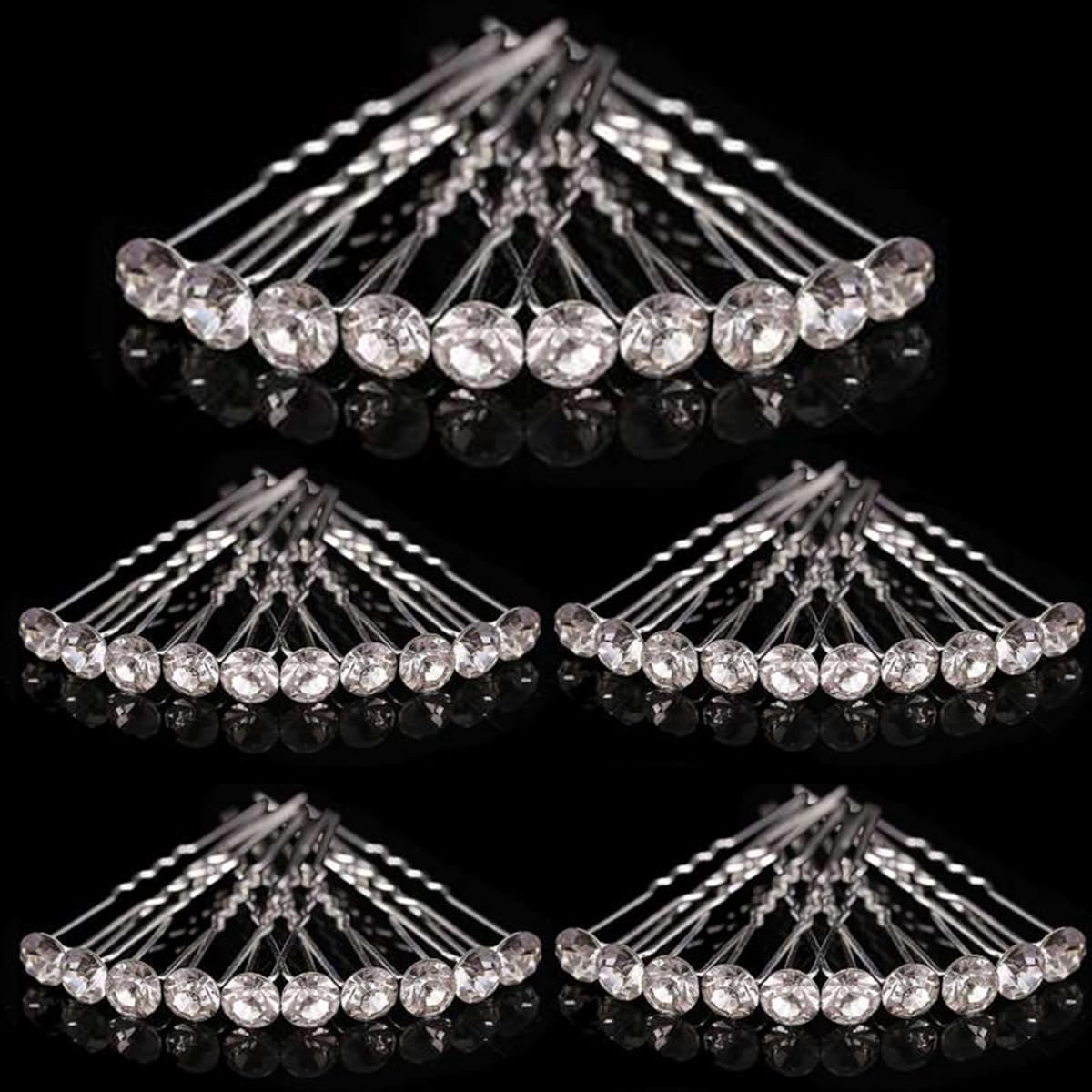 50 stuks bruiloft haarspelden, BetterJonny strass bruid haaraccessoires haarspelden U-vormige haarspelden voor - ShopVlot