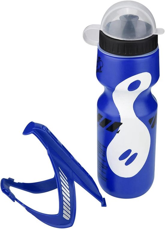 Bidon Set - Fles met houder - Fietsen Onderweg - Anti-lek ontwerp - 650 ml - Blauw — afbeelding 4