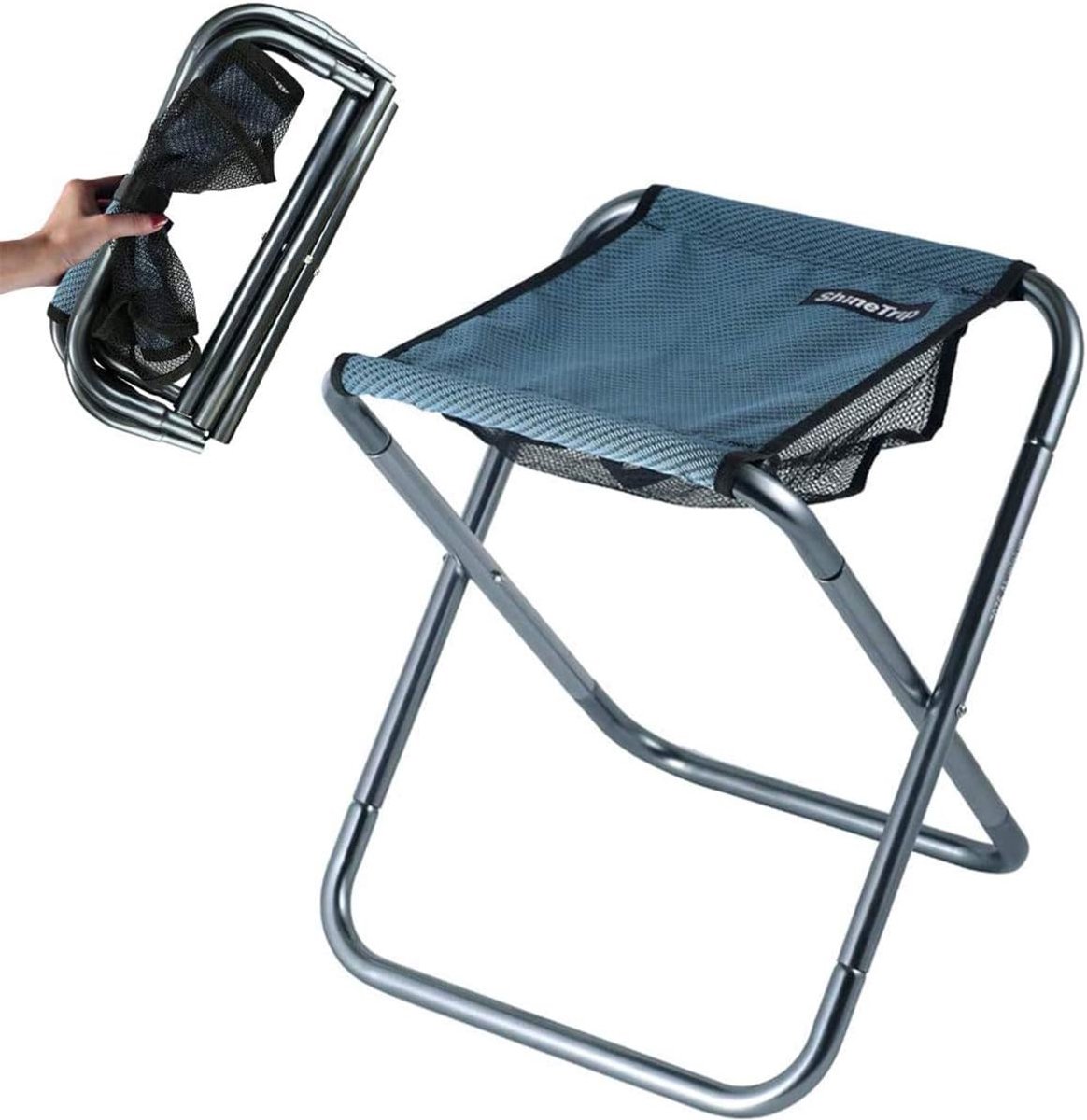 SnelShoppen - Camping Vouwstoel - Mini Outdoor Stoel - Lichtgewicht Opvouwbare Stoel voor Vissen, Kamperen, Reizen, Hiken, Strand, Tuin, Barbecue met