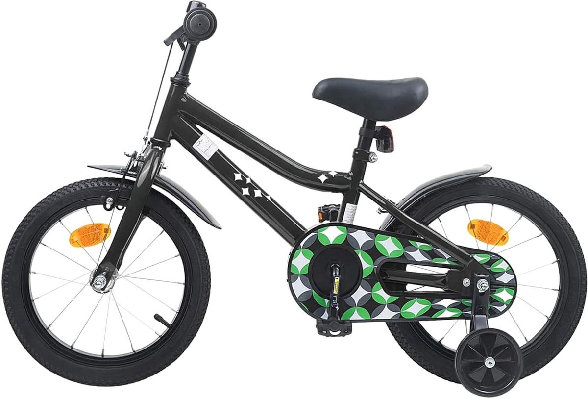 Kinderfiets sfiets sfiets Leren Fietsen Verstelbaar Stuur Zadel 16 inch Zwart