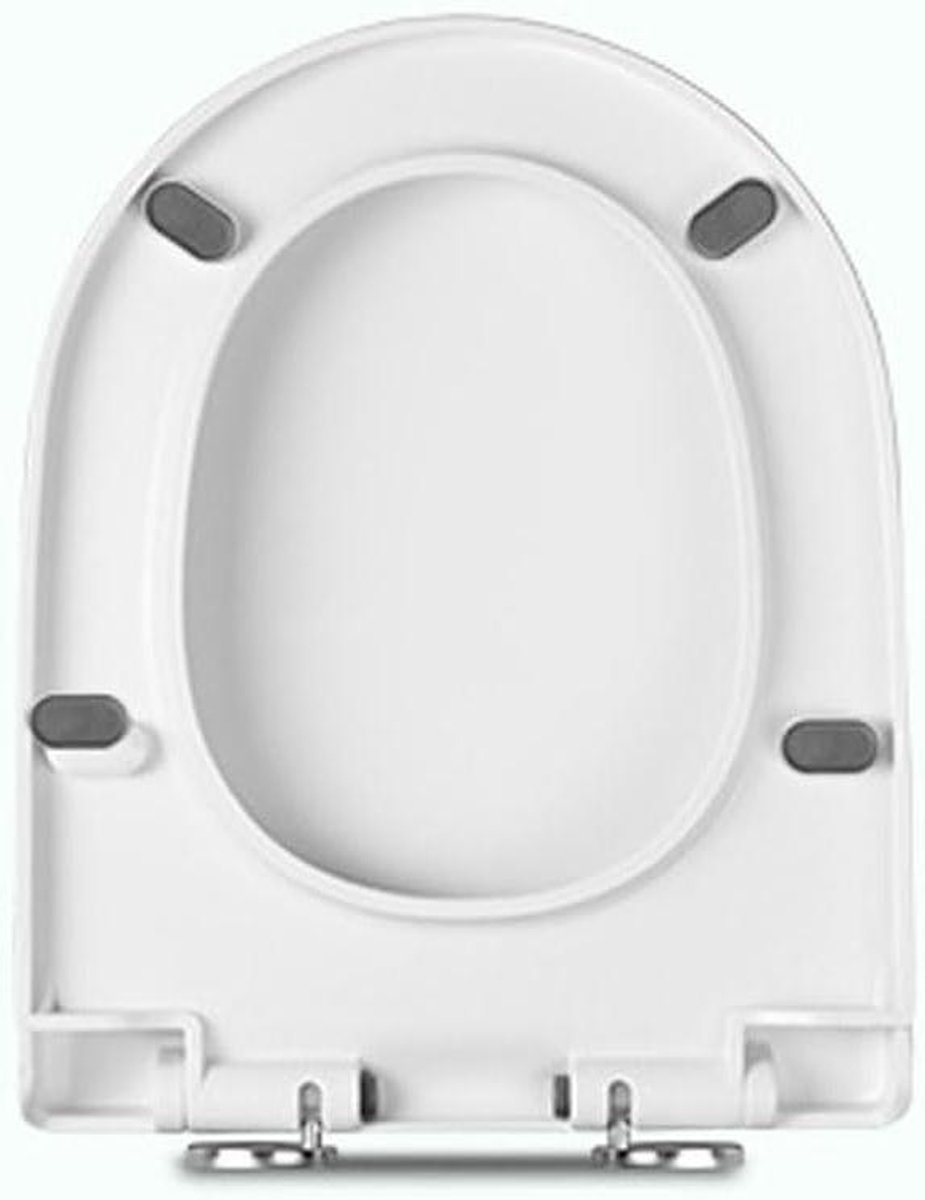 Toiletbril D-vorm - WC bril deksel - Hygiënisch Reinigen - Softclose Snelontgrendeling - 35 x 44 cm - Wit