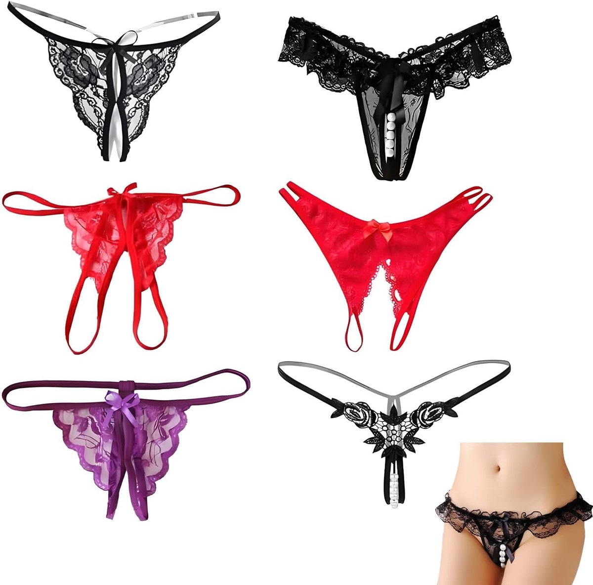 String Tanga voor Dames, Sexy Lingerie met Kanten Details en Unieke Patronen – Ademend, Comfortabel en Sexy Ondergoed