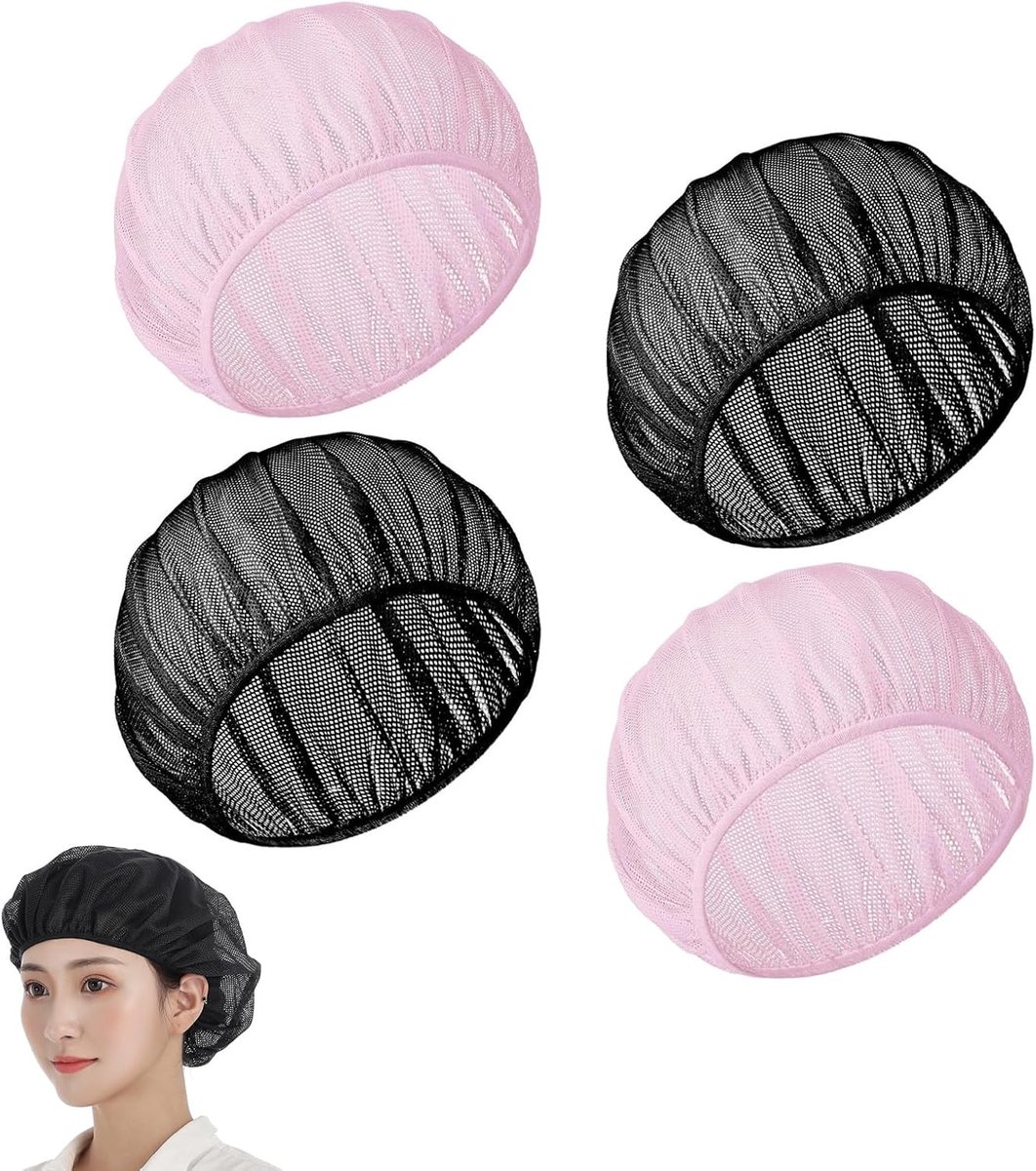 4 stuks haarnetje om te slapen, haarbescherming voor 's nachts, bonnet slaapmuts, haarbescherming, haarnetjes, mesh, slaapmuts, nachtslaapmuts, zachte pruikkap, slaapmutsen voor vrouwen