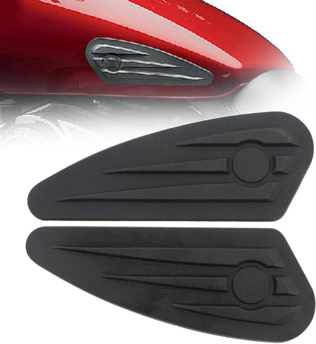 Motorcycle Tank Grip Pad - Kniebeschermer Motor - Motorrijden Verbeteren - Vintage Stijl - 1 Paar - Zwart