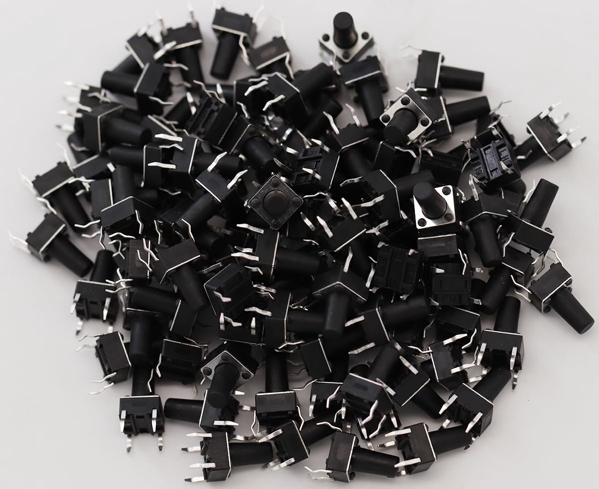 drukknop schakelaar 6 * 6 * 10 mm 4-pins DIP PCB SMD SMT Touch Knop Schakelaar Tijdelijke Touch Knop Schakelaar Elektronische Componenten (100 stuks)
