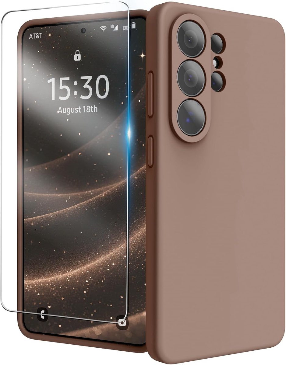 Telefoonhoesje voor Samsung Galaxy S26 Ultra 6,9 inch, vloeibare siliconen hoes met camerabescherming, anti-kras zachte binnenvoering van microvezel, schokbestendig, beschermend telefoonhoesje