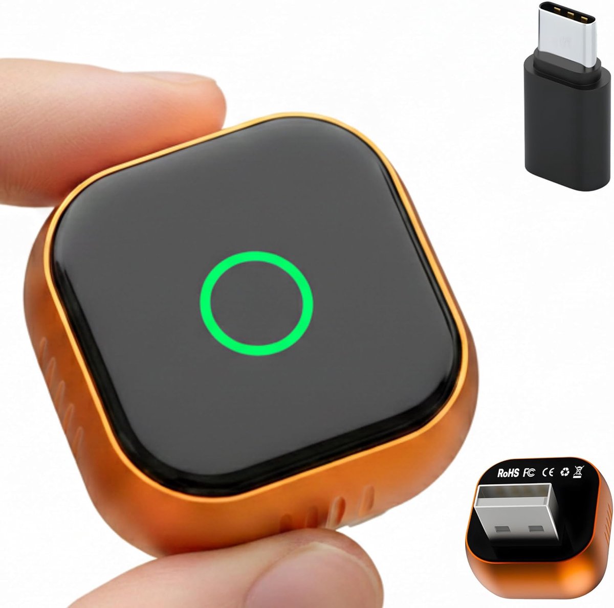 CarPlay 2026 | Android Auto | Bluetooth-adapter compatibel met iPhone Apple en Android, elimineert kabels en verbetert uw rijervaring met stabiele, lag-vrije verbinding (Max-Oranje/Zwart)
