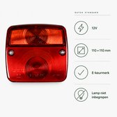 Dutch Standard Aanhangwagen Achterlicht - Vierkant - 12V - 110 x 110 mm - E-keurmerk