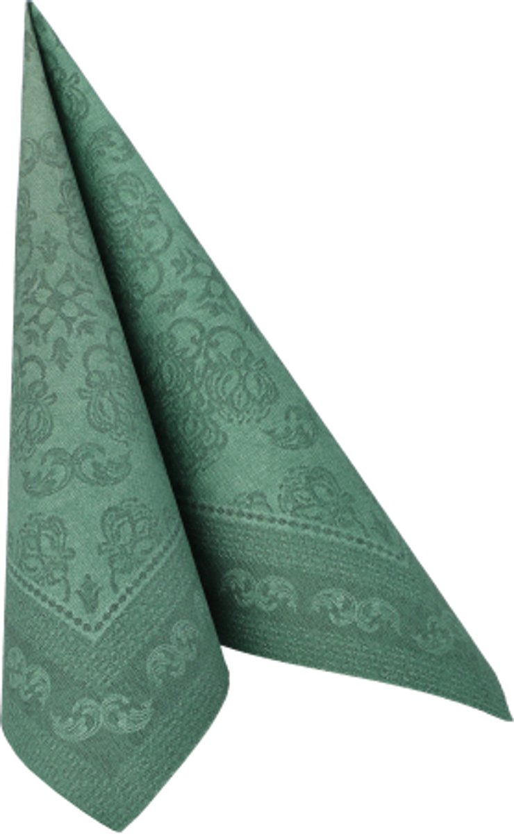 50 Servetten ROYAL Collection 1/4 vouw 40 cm x 40 cm donkergroen Arabesque