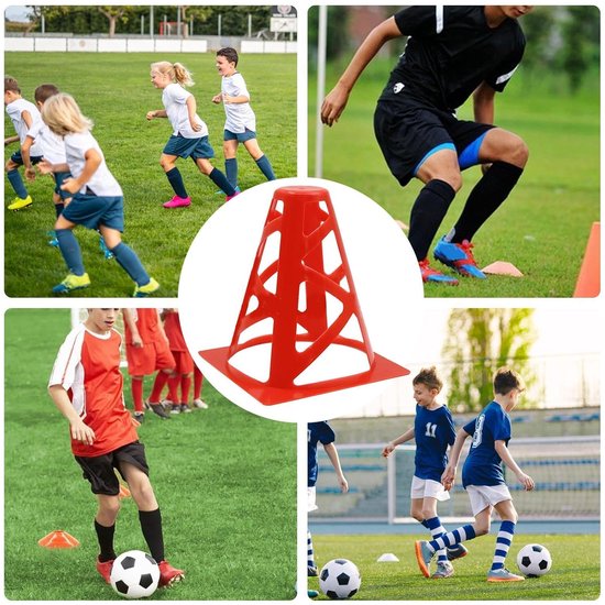 Markeringshoedjes Voetbal - Trainingskegels Sport - Sporttraining Verbeteren - Uniek Hol Ontwerp - 10 Stuks 15cm - Oranje — afbeelding 4