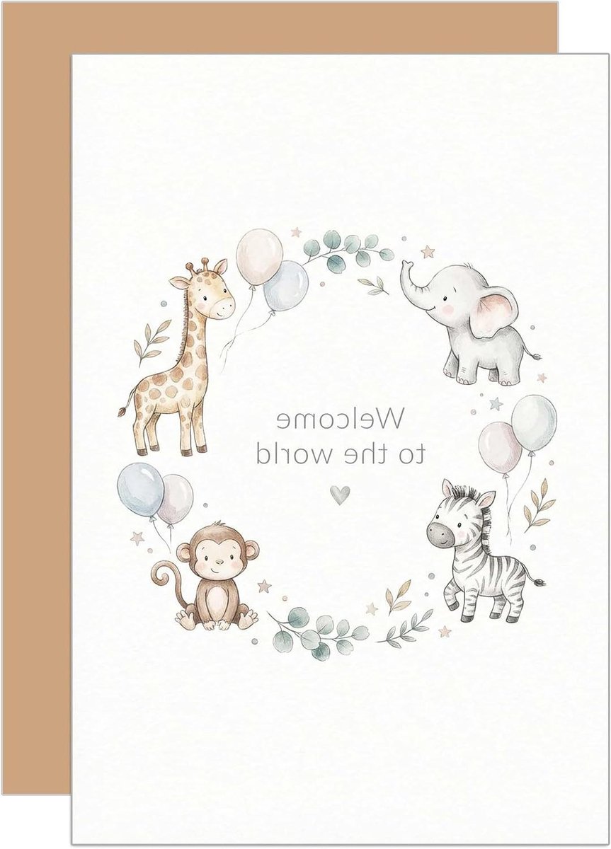 Wenskaart Geboorte - Babykaart Gelukwens - Geboorte Feliciteren - Dubbele Vouwkaart - 11.5 x 17.0 cm - Verschillende