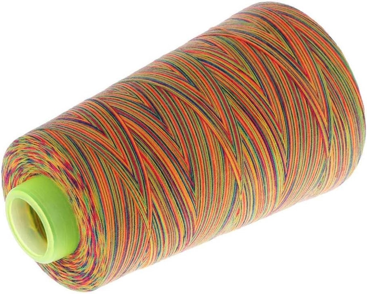 spoel regenboogkleur duurzaam 40s/2 polyester naai- en quiltdraad voor alle doeleinden, polyester naaigaren, 2743 meter regenboog overlockdraad gekleurde quiltdraad - veelkleurig 4