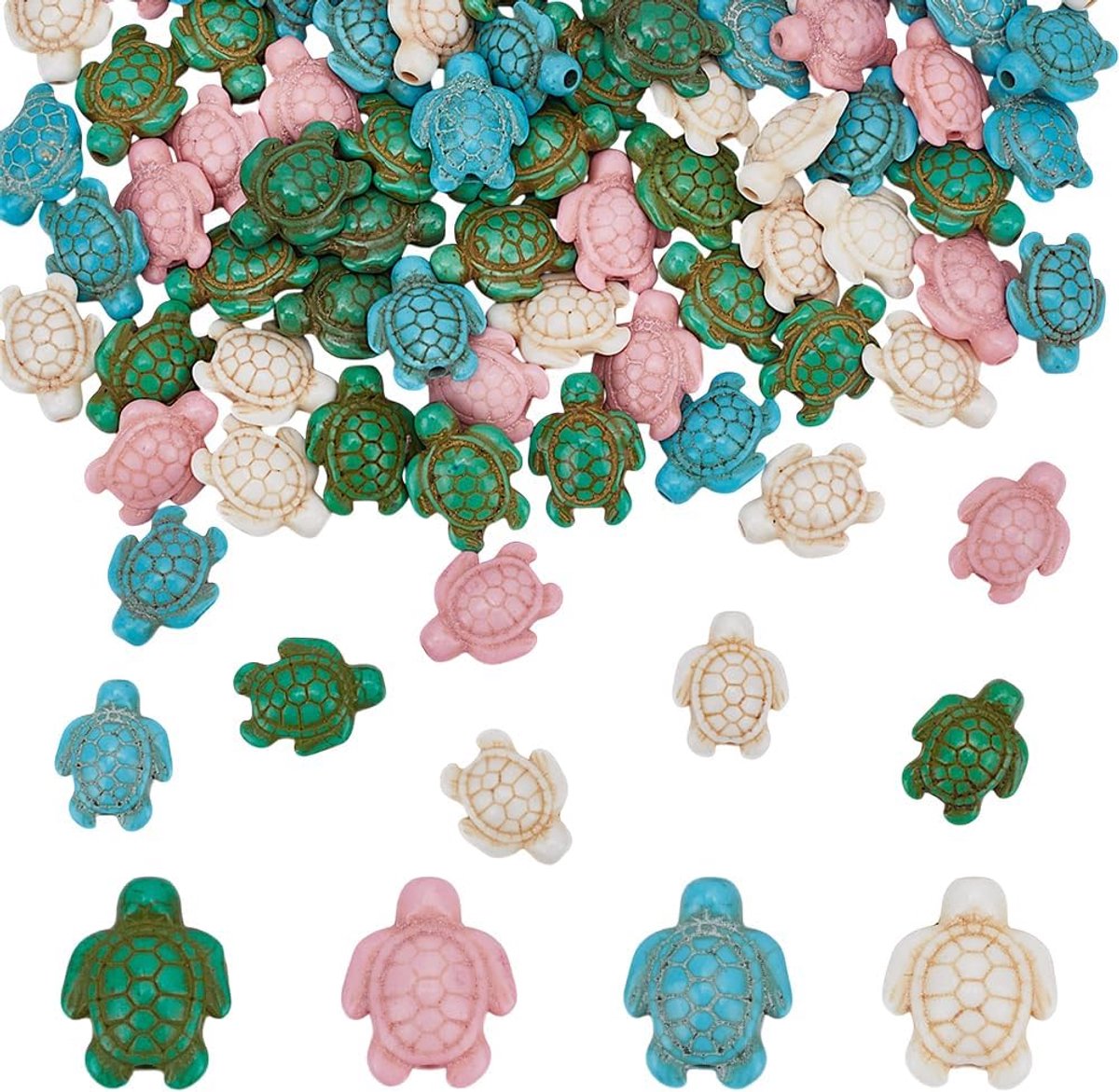 Kralen 17-18mm zee dier turquoise kralen zeeschildpad spacer kralen schildpad losse kralen voor armbanden kettingen oorbellen sieraden maken gat: 1-1,5 mm