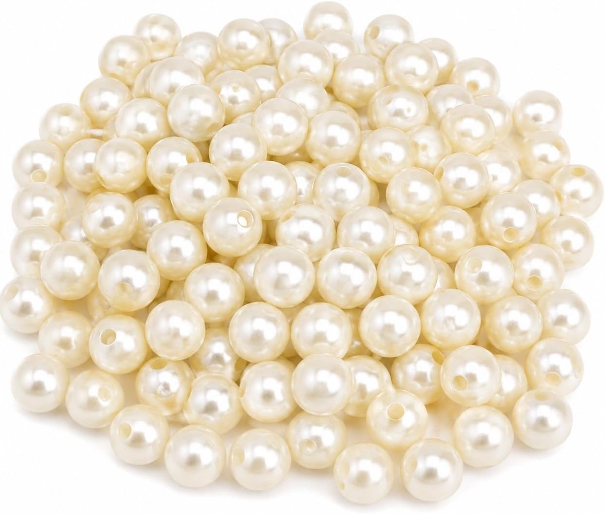 Gekweekte parels, imitatieparels, 8 mm, kralmoer, ABS-waxparels, rond, 200 stuks, kunstparels voor bruiloft, feest, decoratie, sieraden (8 mm, 200 stuks)