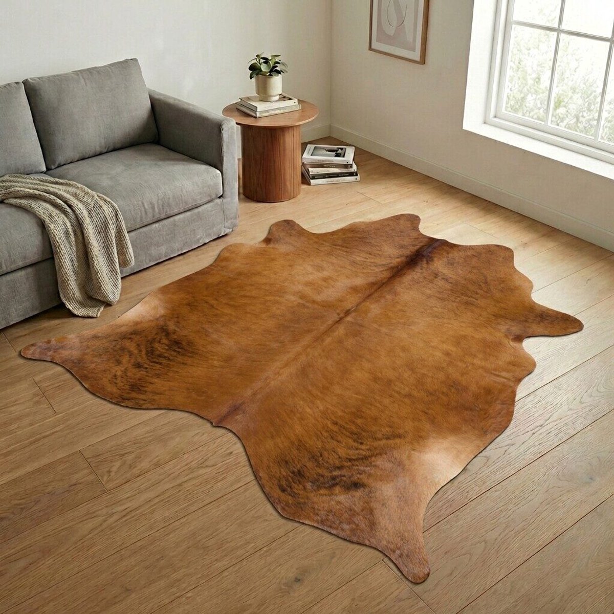 Koeienhuid Vloerkleed XXL (Extra Groot) - Effen-solid - 224 x 222 cm - Koeienkleed / Koeienvel / Dierenvel / Dierenhuid / Koehuid Tapijt