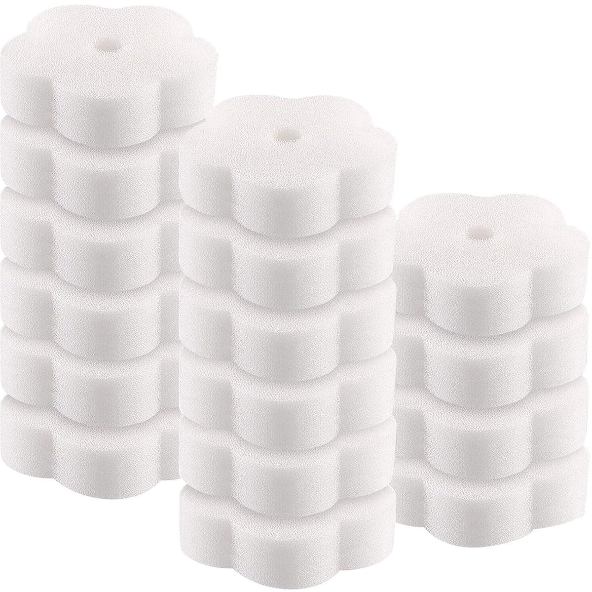 SnelShoppen - 16 stuks olie-absorberende spons, absorberende schuimspons, filterspons voor whirlpool, zwembad, spa, keuken - bloemvormig