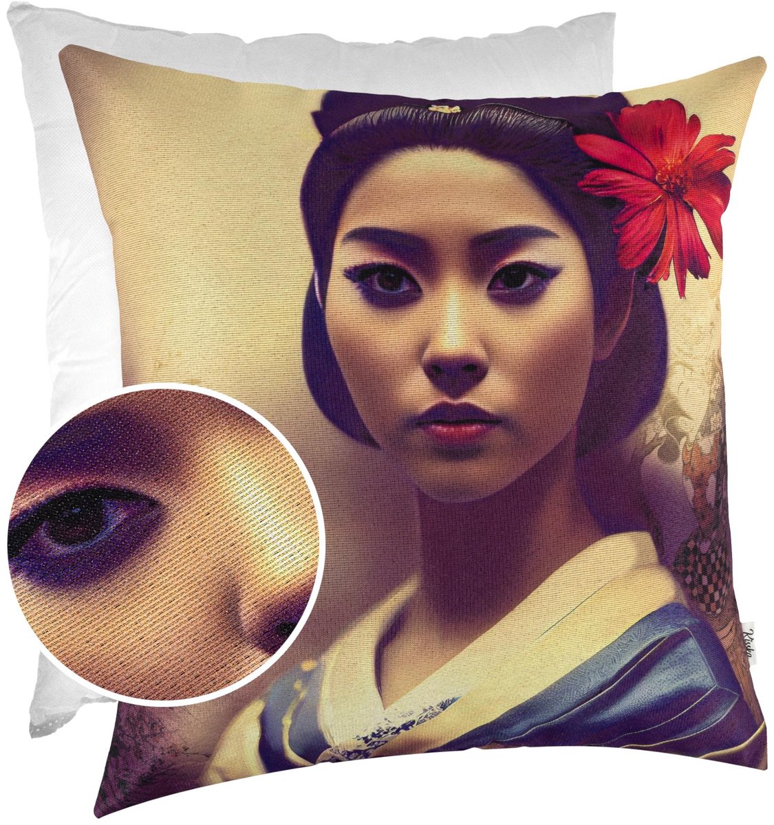 ANRO Geisha Sierkussen 40x40 cm - Gobelin - Inclusief vulling Multicolor