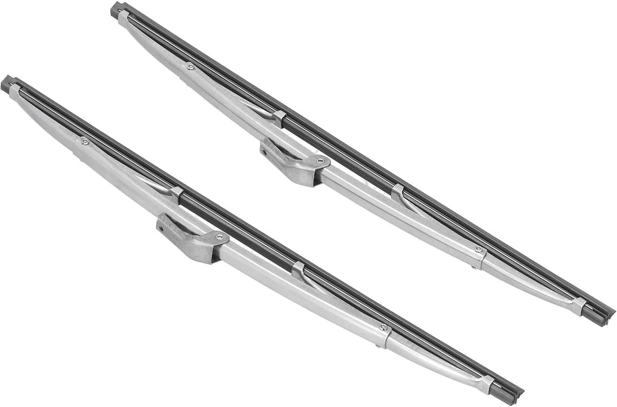 Ruitenwisser voor, rubber 30,48 cm/12 inch roestvrij staal ruitenwisser gepolijst zilver voor auto