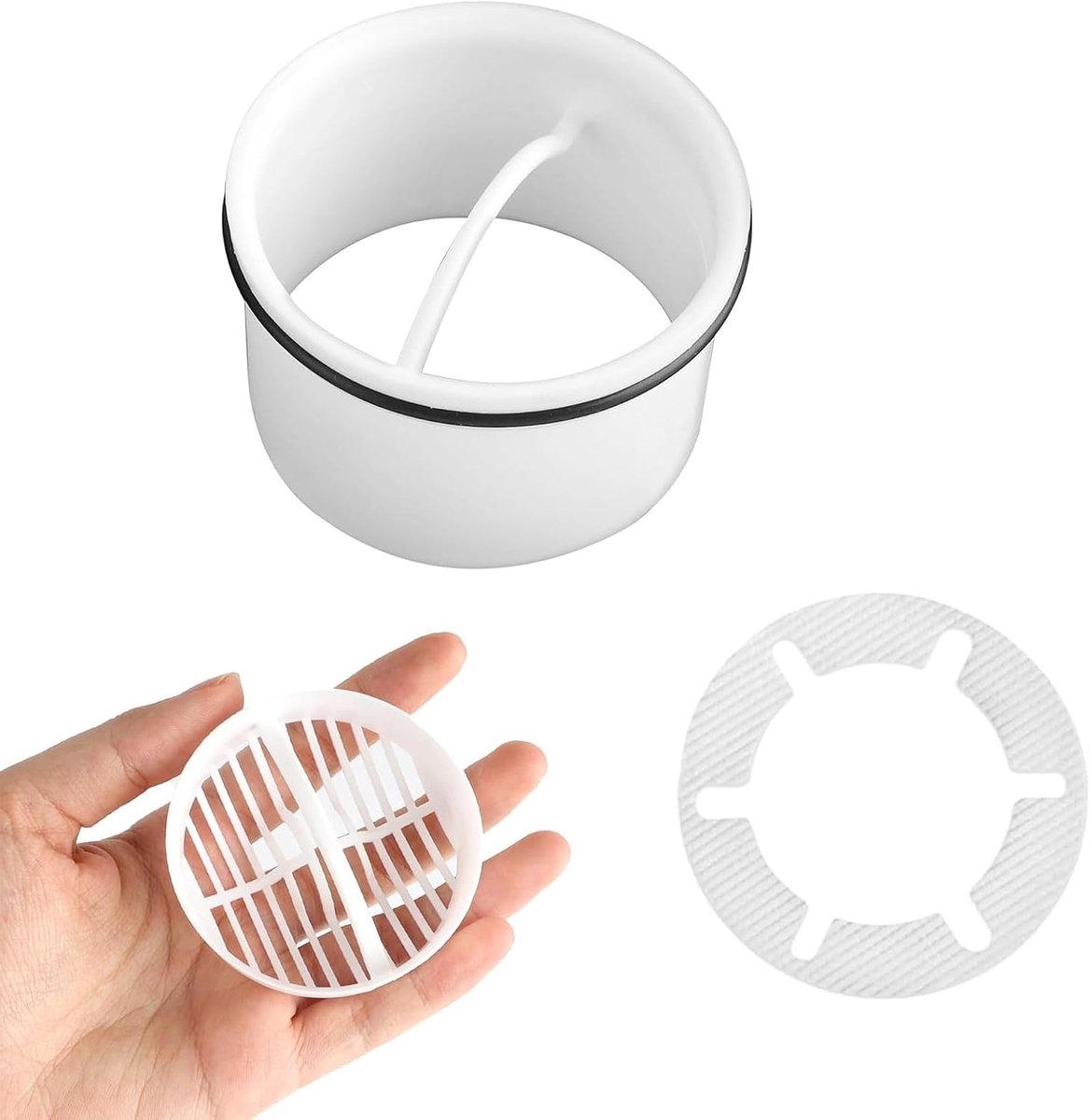 + dompelbuis voor douche, afvoergarnituur, haarvanger, douche, vervangende dompelbuis, haarvanger, douche, voor douche, afvoergarnituur, set, 6960, 6963, 6961, 6962, haarfilter, doucheafvoer