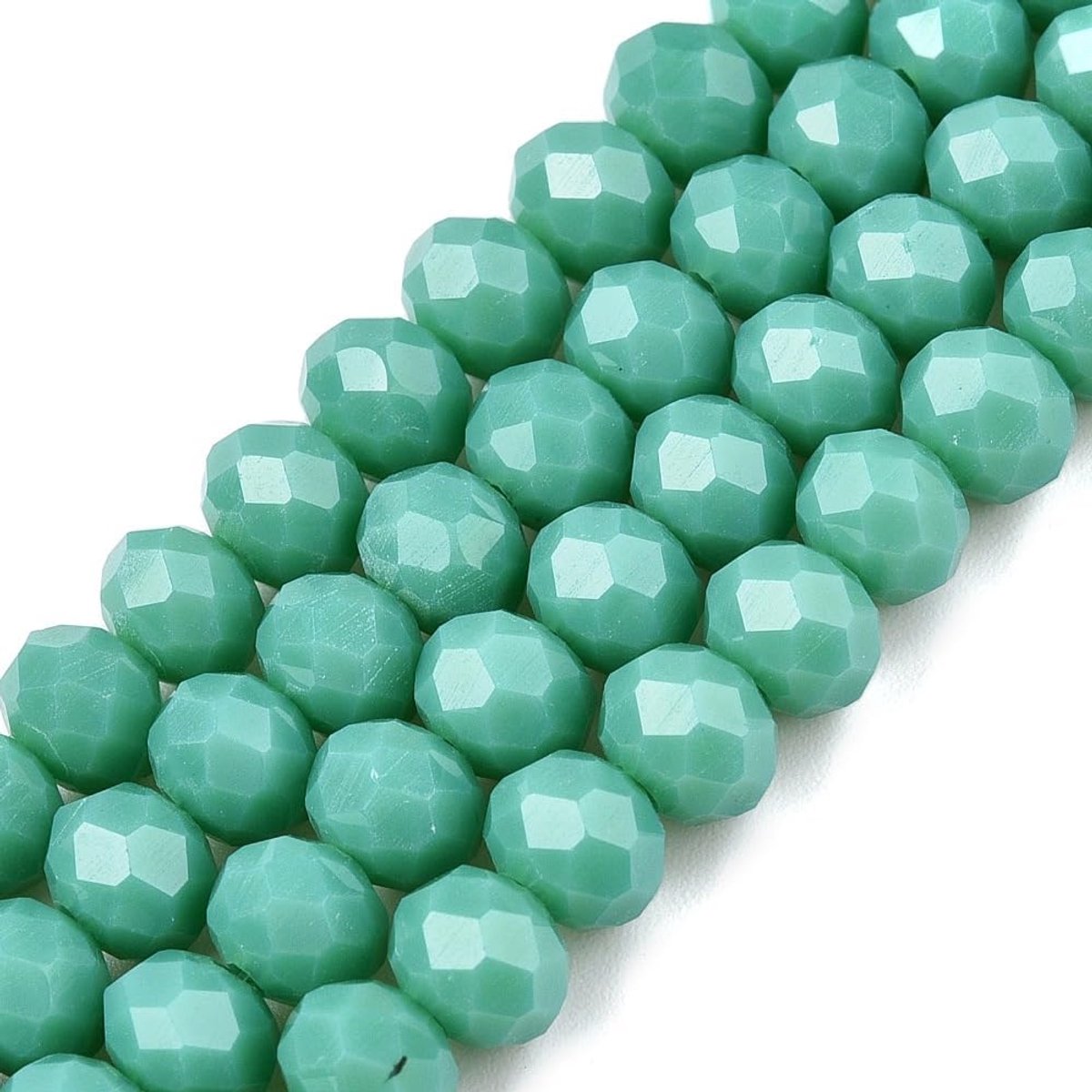 Kralen 3mm x 2mm Tsjechische kralen CZ geslepen glazen kralen Facetterde ronde kralen Glaskralen 1 streng 160 Stk (Turquoise Ondoorzichtig)