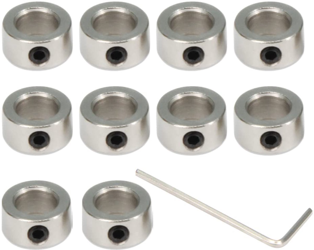 10 stuks veiligheidsring 6 mm asbeveiligingsring T6 draadbeveiligingsring voor CNC-onderdelen (6 mm - zilver)